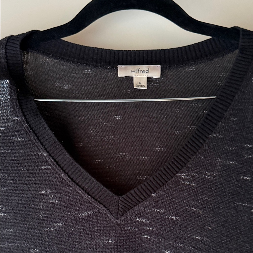 Wilfred Charcoal V-Neck Sweater